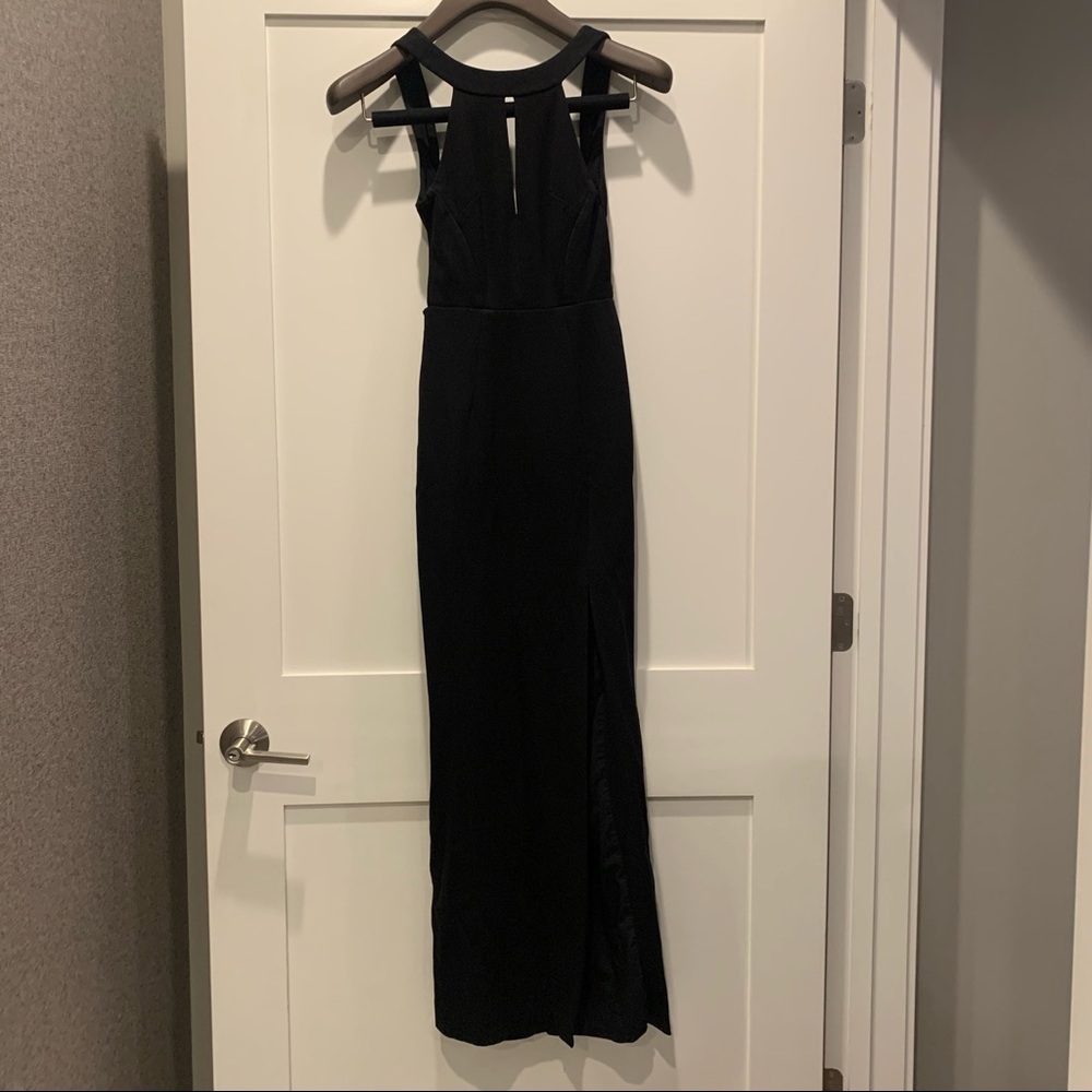 Nicholas Point Split Gown Maxi Black Size 0